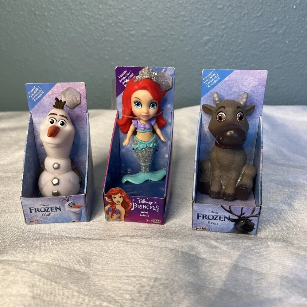 3- Jakks Disney princess & Frozen Mini Posable 3